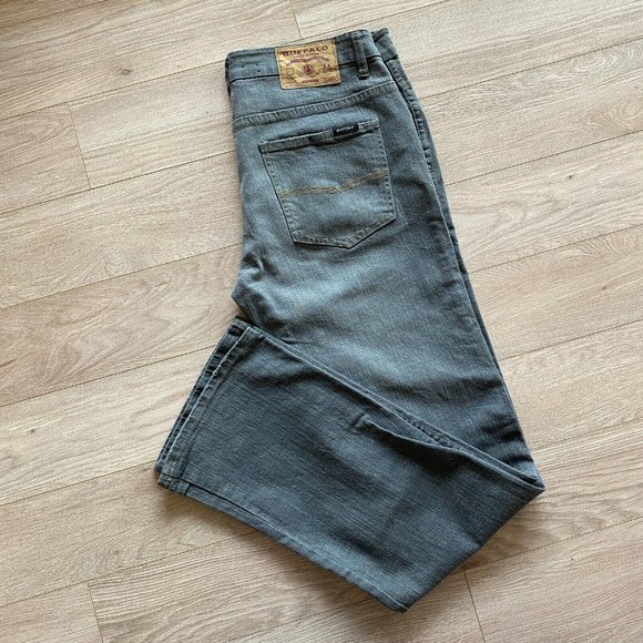 Vintage Buffalo Jeans David Bitton Driven Dyed Gray Men's Size 33x32 - Picture 1 of 15